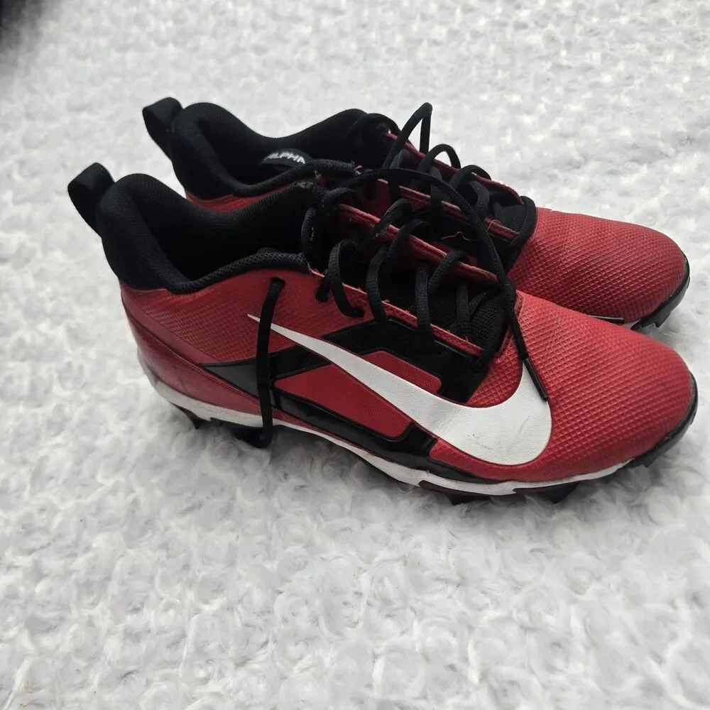 Nike Alpha Menace 4 Varsity Football Cleats, University Red, FN0027-600, Sz 10.5